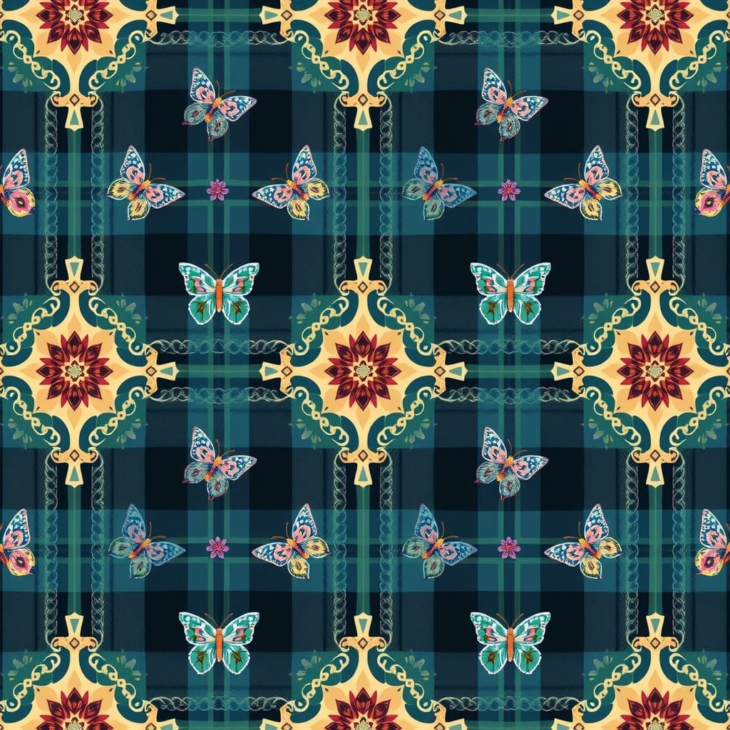 Elegant Clergy Tartan Pattern in a Black Frame