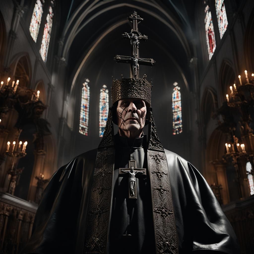 Pinhead as Evil Priest Leading Dark Mass