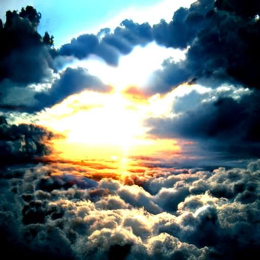 Stairway to Heaven at Sunset in the Clouds