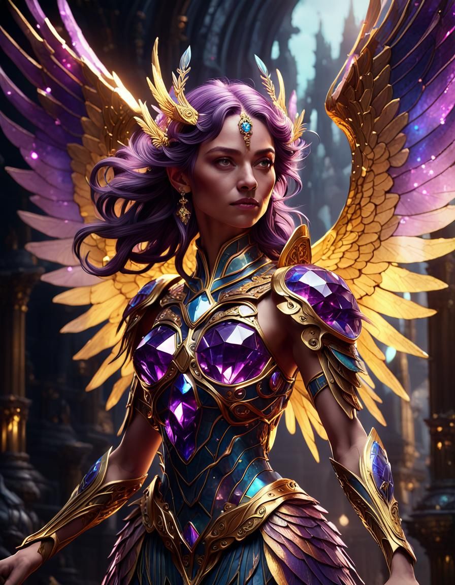 Goddess of Crystal Wings: Dark Fantasy Concept Art