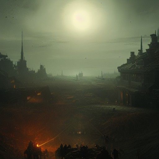 Epic Battle Scene in Dark Fantasy Style