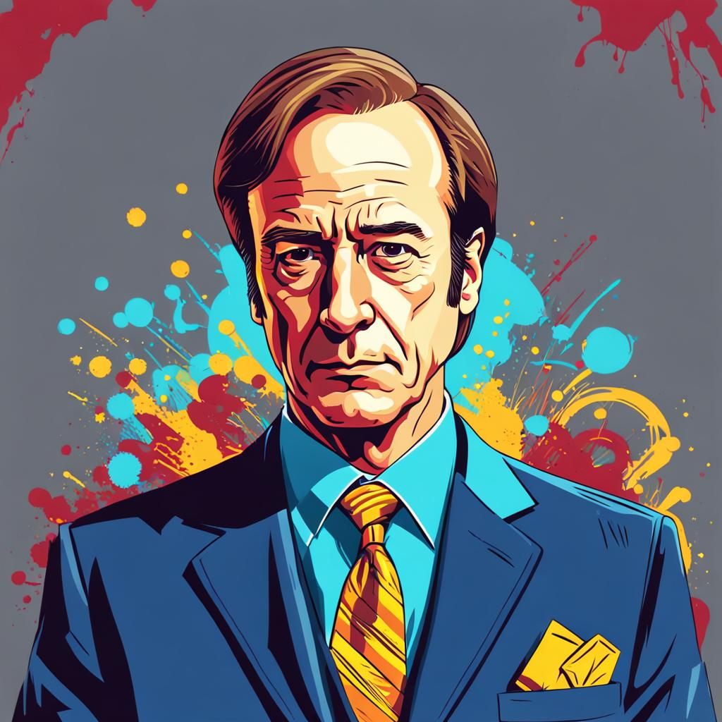 Saul Goodman Vector Illustration: Charismatic Lawyer in Acti...