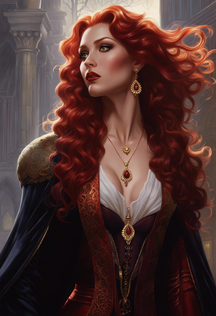 Captive Vampire Portrait with Red Hair