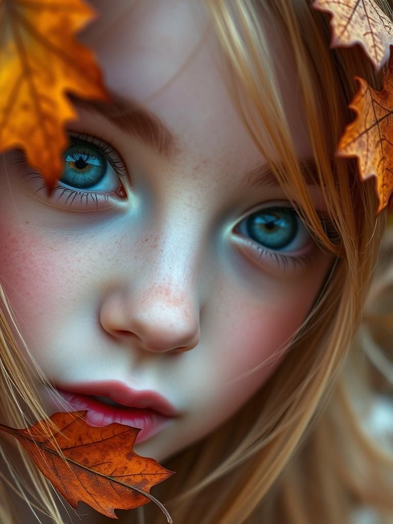 Beautiful Autumn Fairy with Captivating Eyes