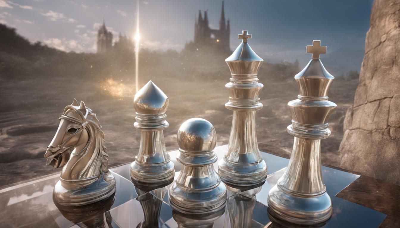 Female Knight Plays Glass Chess by Glass Castle
