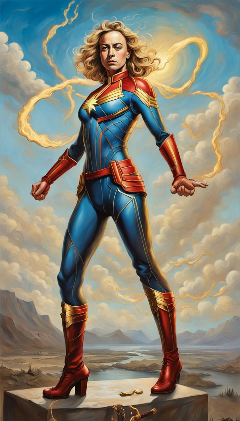 Shazvel Superhero Fusion in Salvador Dali Surrealism