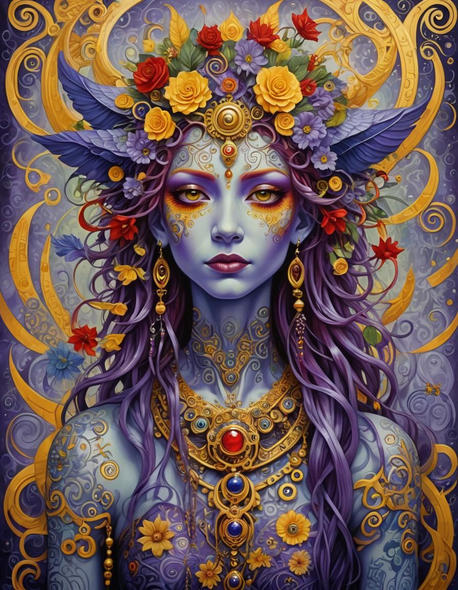 Fantasy Creature in Fantasycore Style with Red Hair