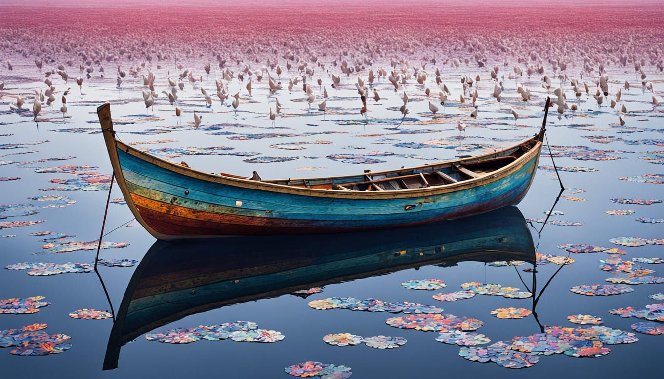 Surreal, Dreamlike Vessel Embarks on Ethereal Journey Amidst...