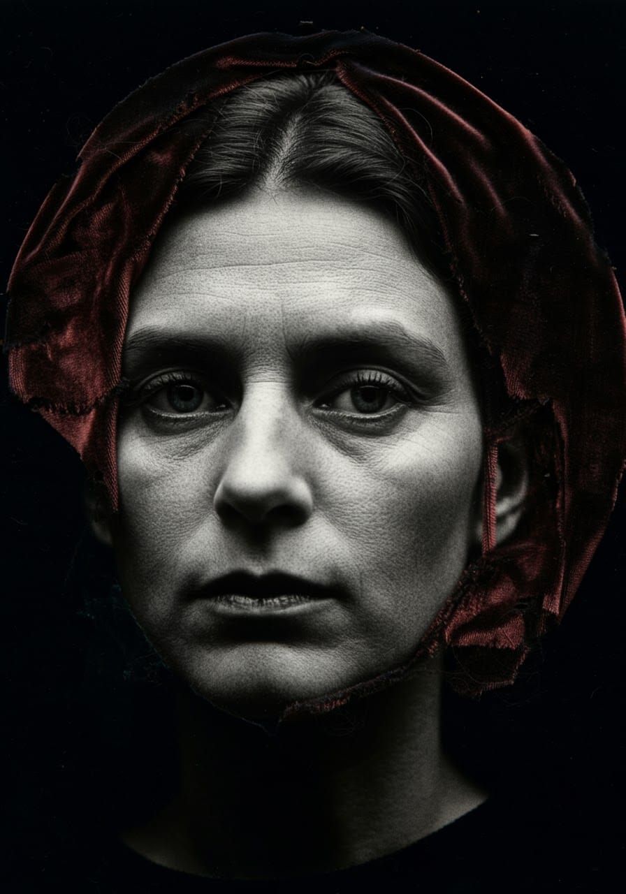 Abstract Portrait in Velvet Painted Style