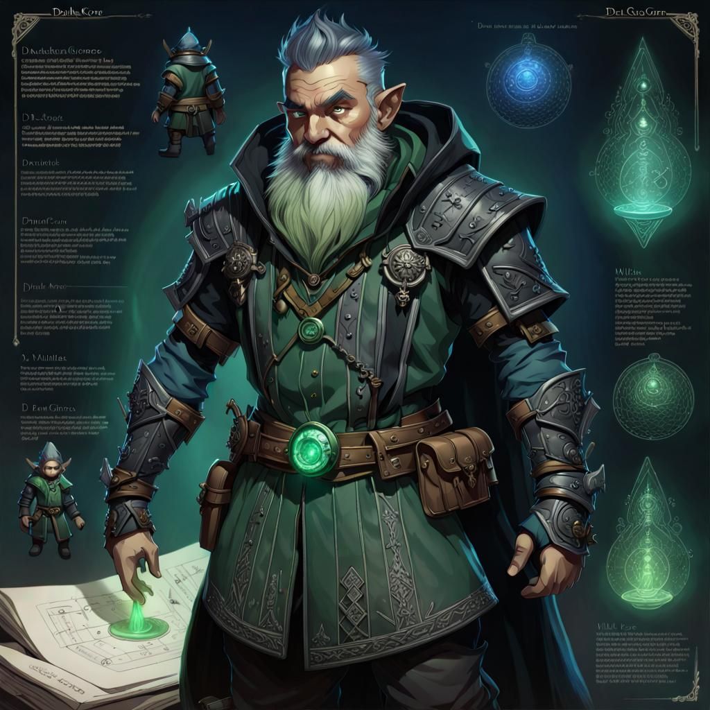 D&D Dark Gnome Artificer Character Sheet