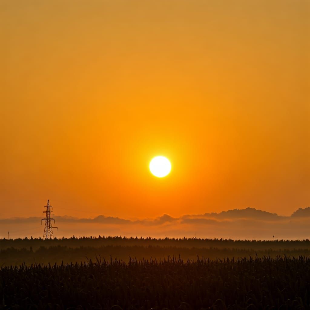 Sun Rising in the Morning Sky