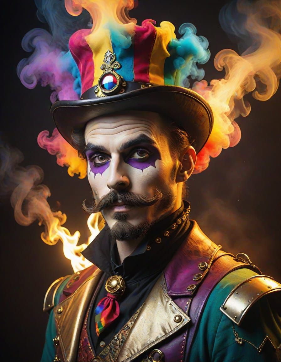 Steampunk Court Jester in Sinister Splendor