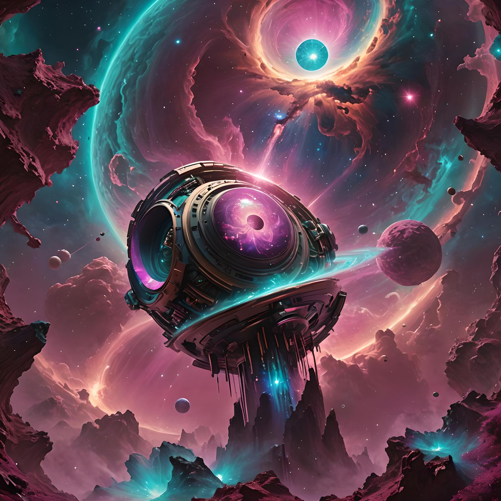 Planetary Speaker with Bass Cannon, Digital Art