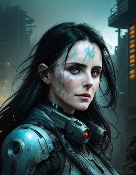 Sharon Den Adel in Cyberpunk Post-Apocalyptic Warzone