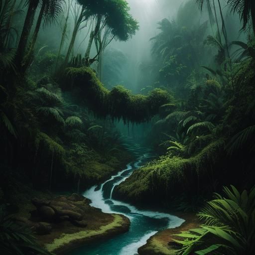 Lush Rainforest Ecosystem in Cinematic Film Style