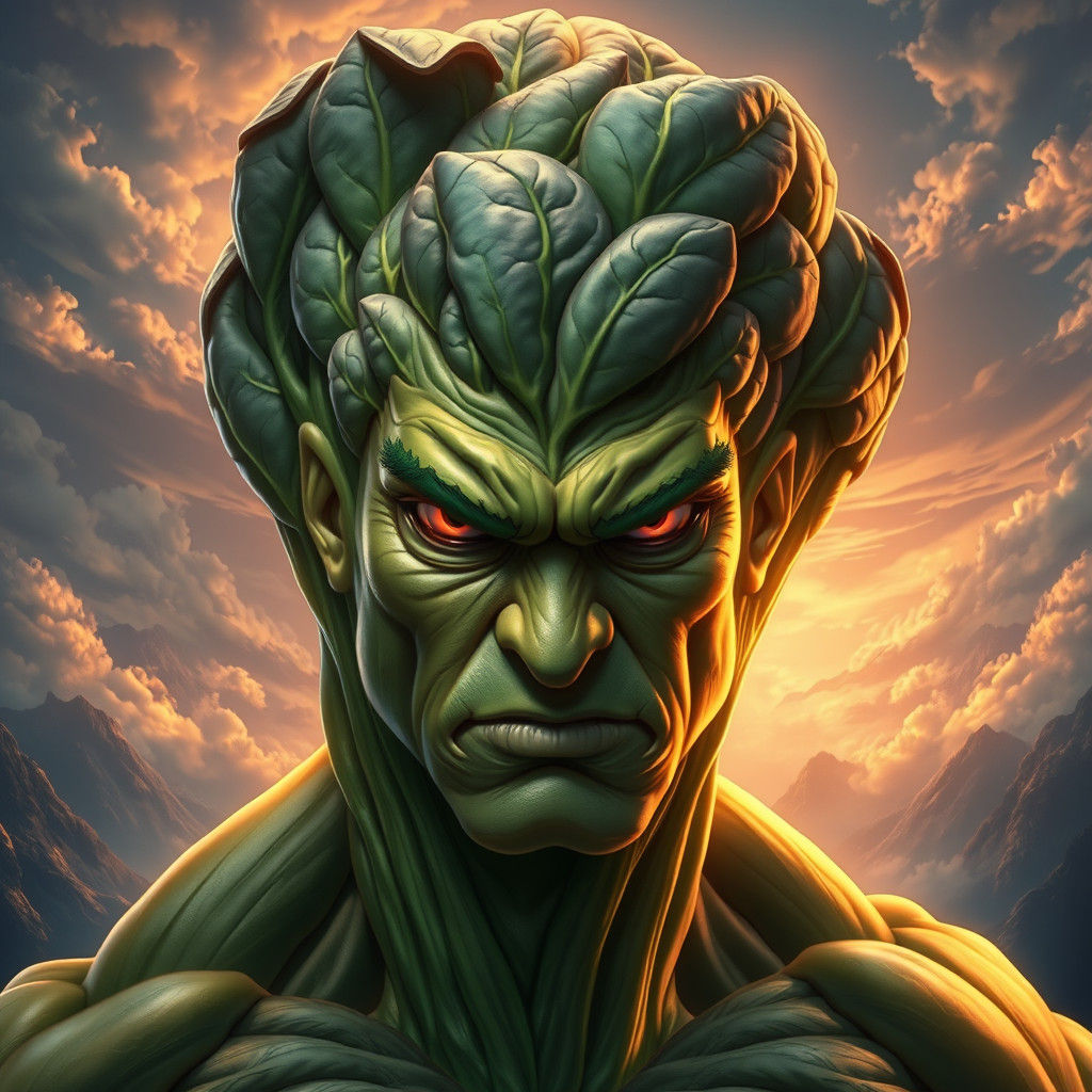 Anime Spinach Van Damme: Detailed Matte Painting