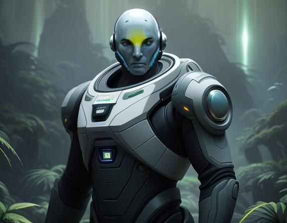 Astronaut on Alien Planet: Sci-Fi Concept Art