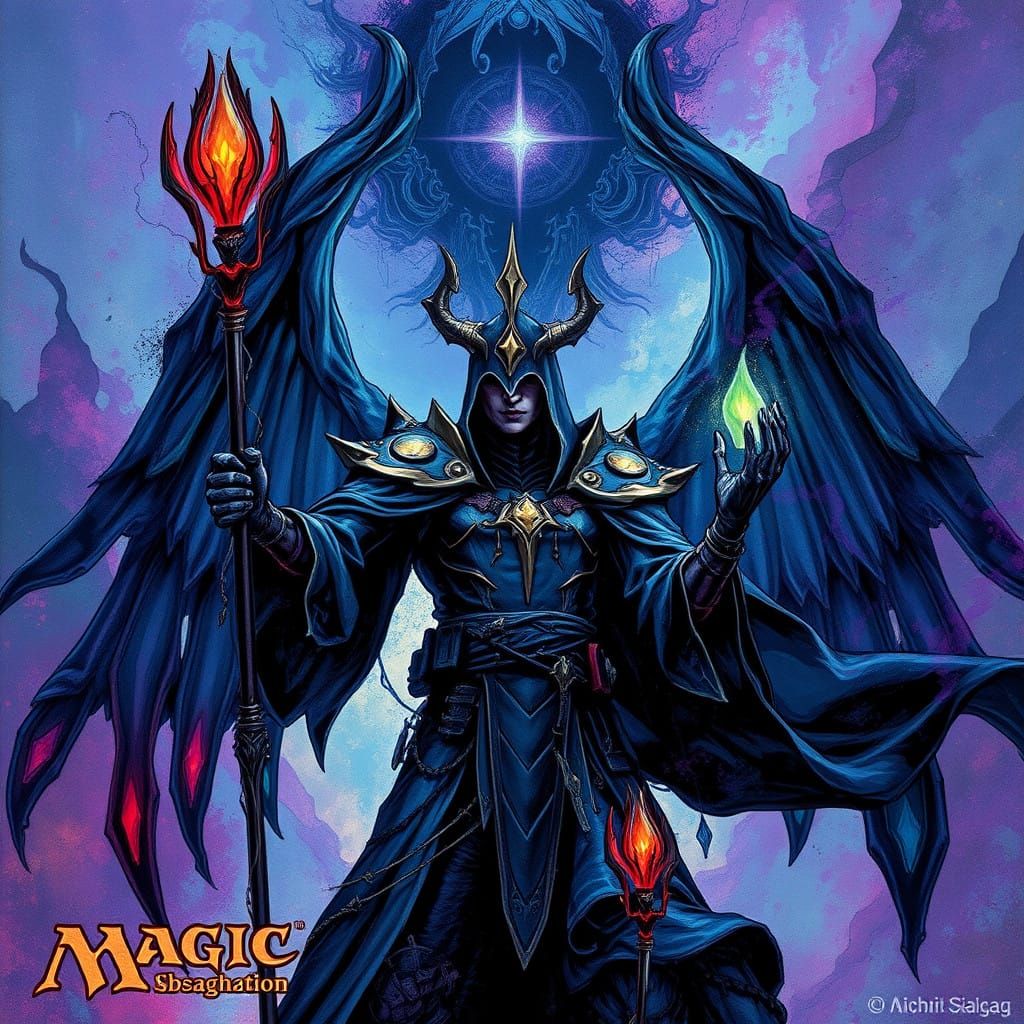 Mystical Commander Collection in Vibrant, Fluid Art Style