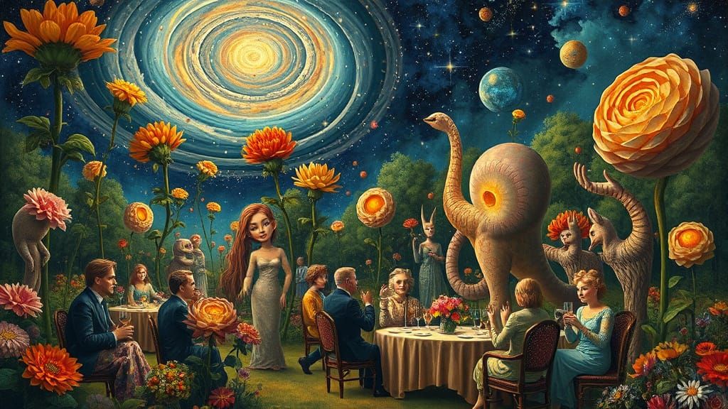 Surreal Garden Party with Constellation Guests