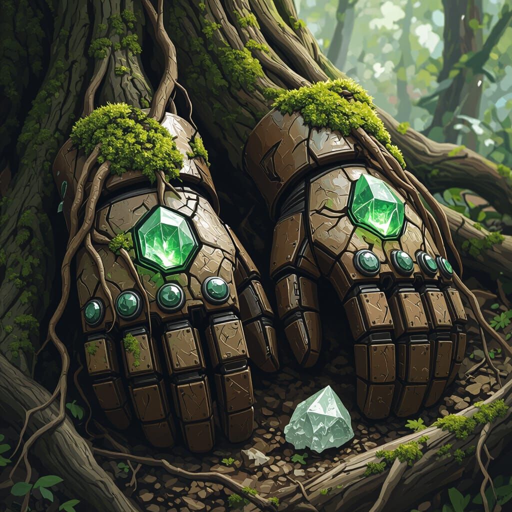 Mossy Seismic Gauntlet Beside Tree Root