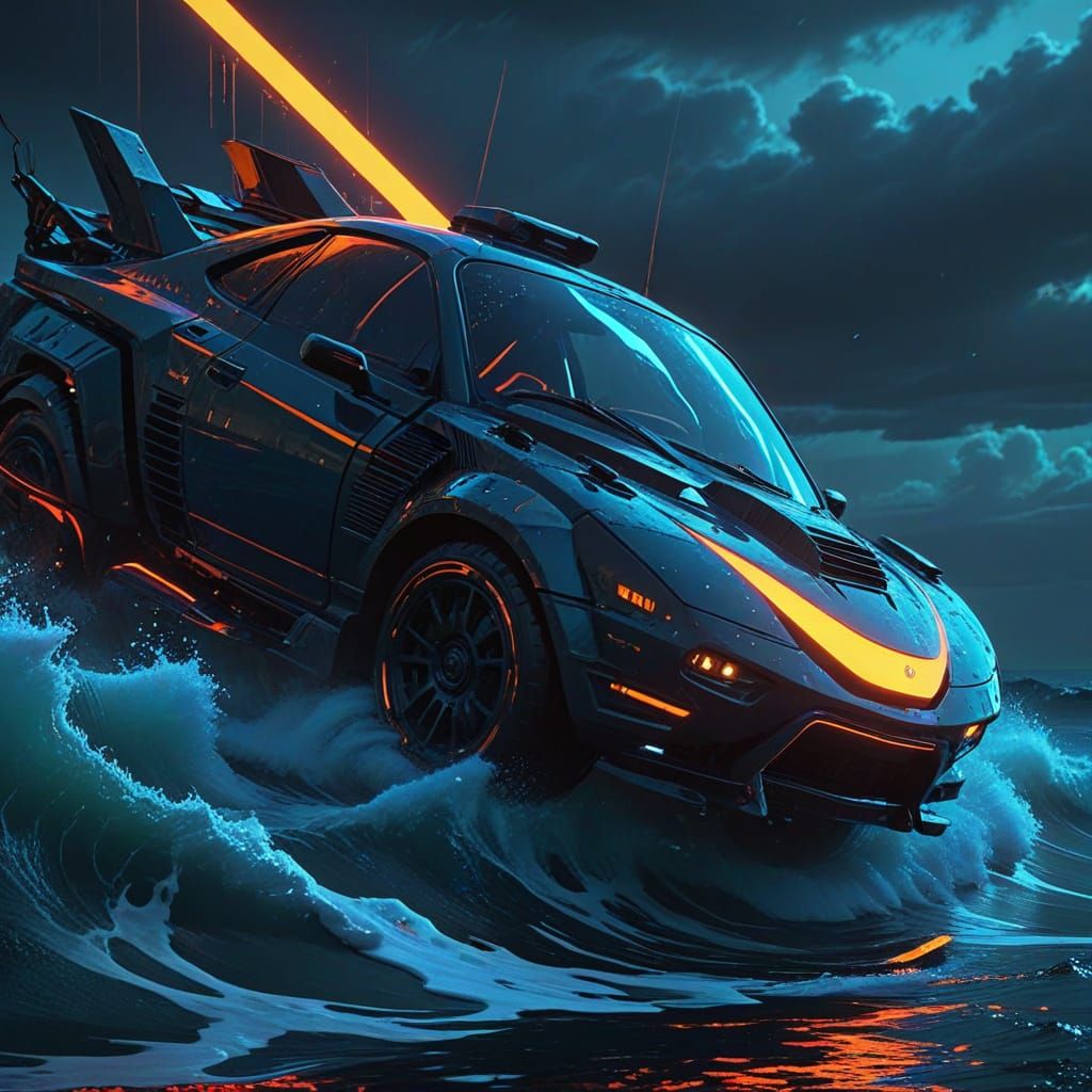 Cyberpunk Archology Rises from Angry Ocean