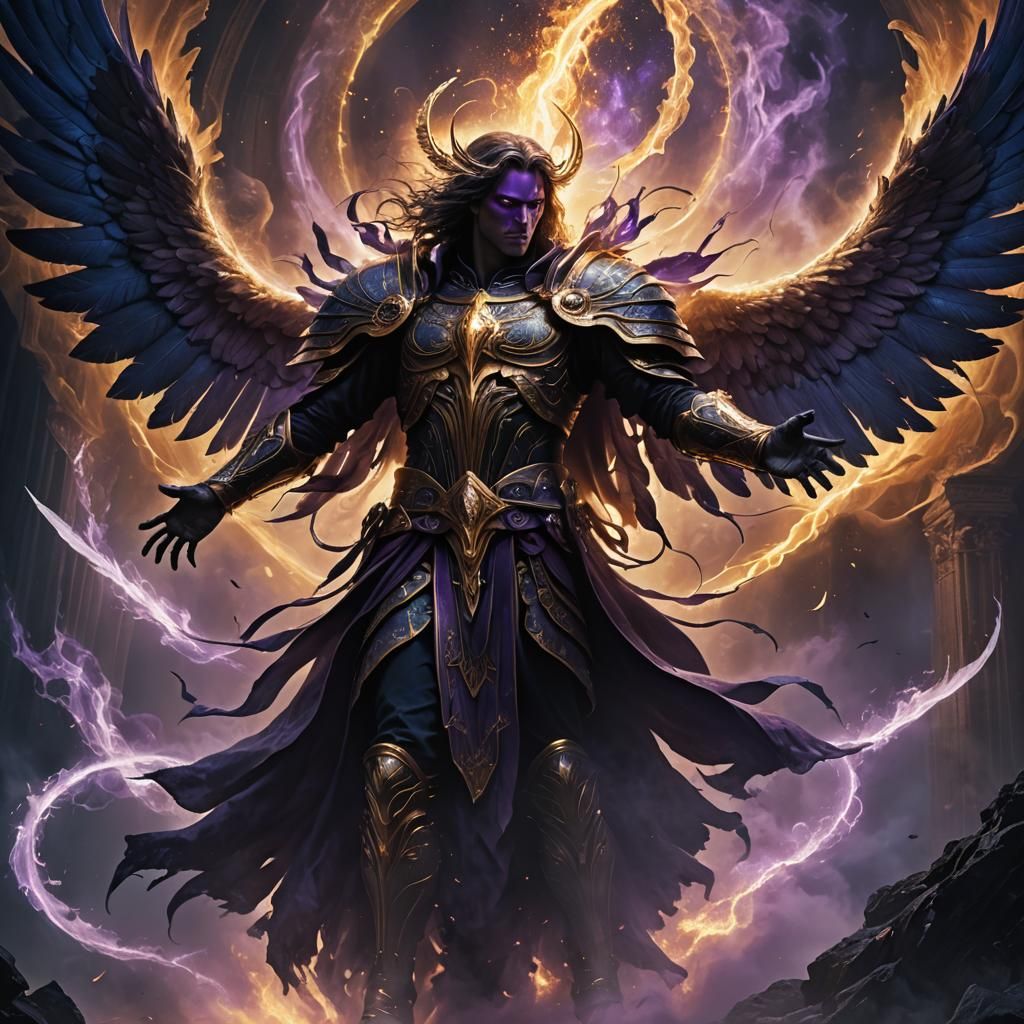 Azrael, Archangel of Death, Emerging from Mystical Portal
