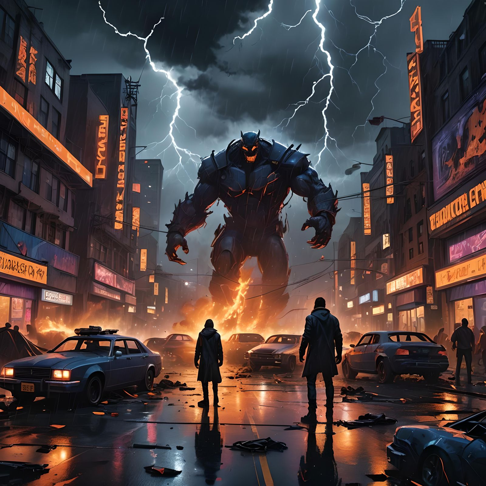 Villain's Dark Triumph in a Chaotic City