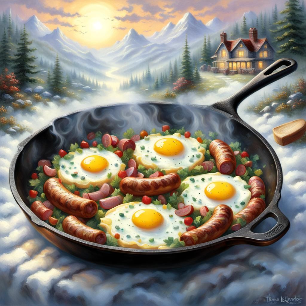 Sausage and Eggs in Ethereal Fantasy Style