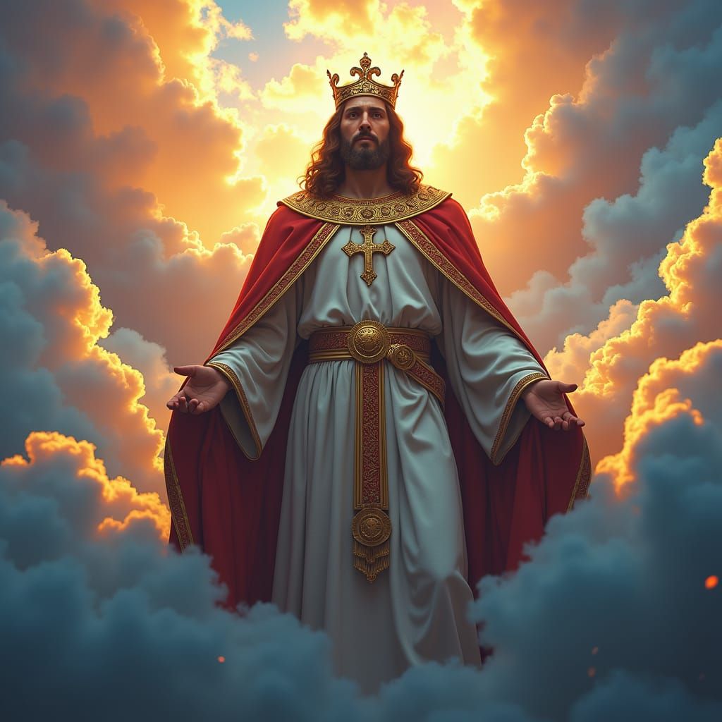 Regal Jesus in Heavenly Light, Fantasy Concept Art