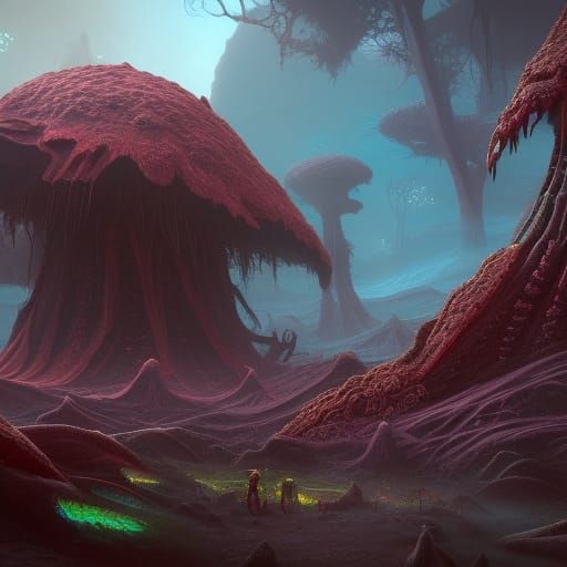 Fantastical Alien Fungus Concept Art