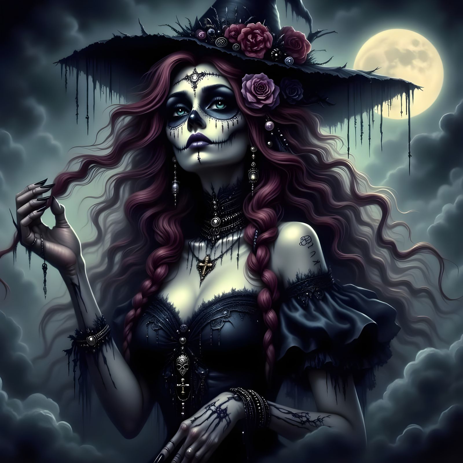 Ethereal Death Maiden in Dark Fantasy Realm