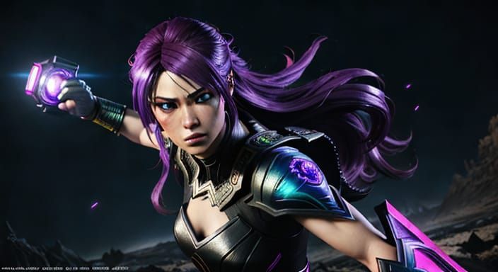 Vibrant Female Warriors in Epic Digital Comic Book Style