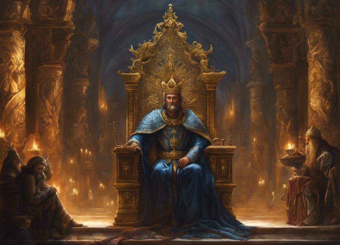 Medieval King On His Throne