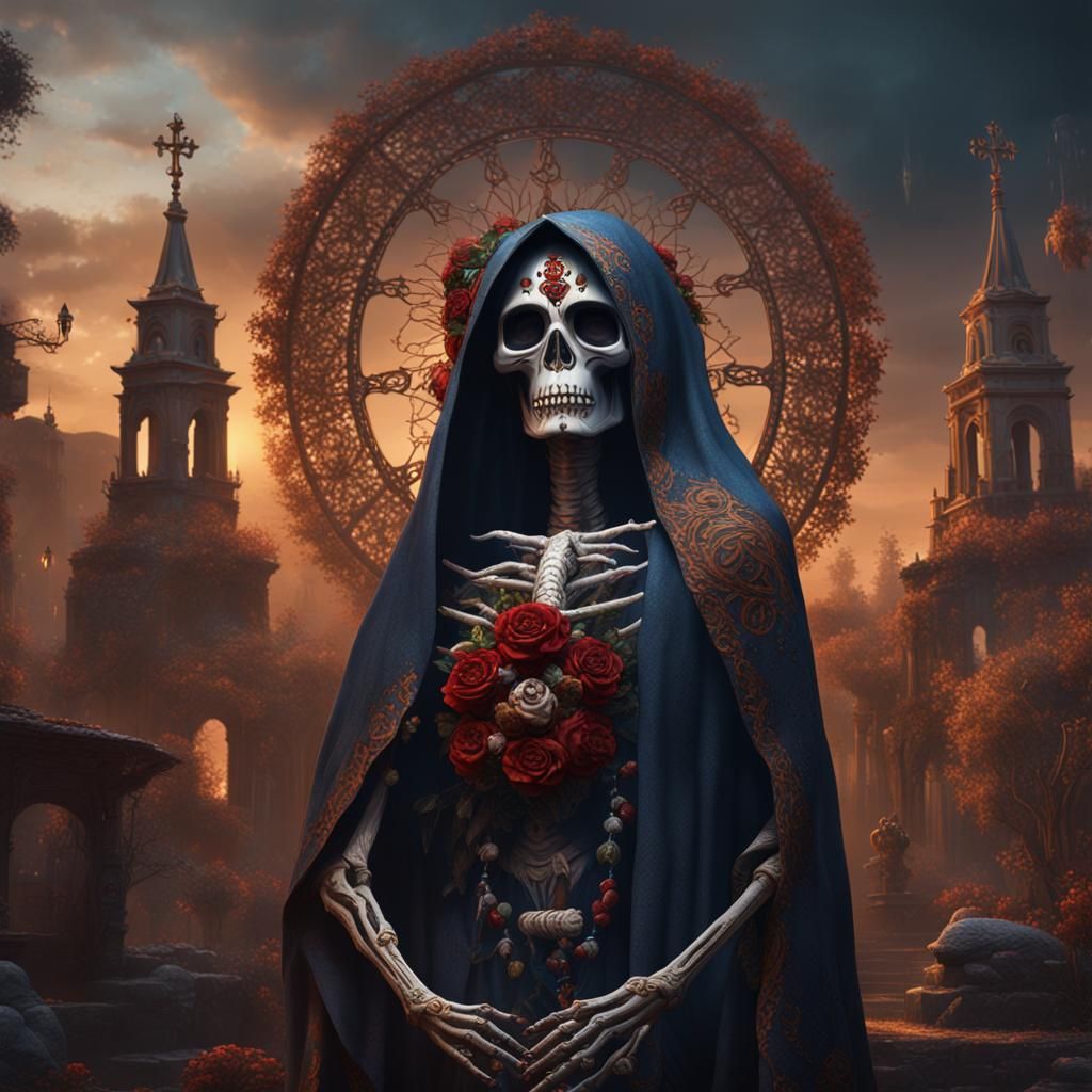 La Santa Muerte Detailed Matte Painting