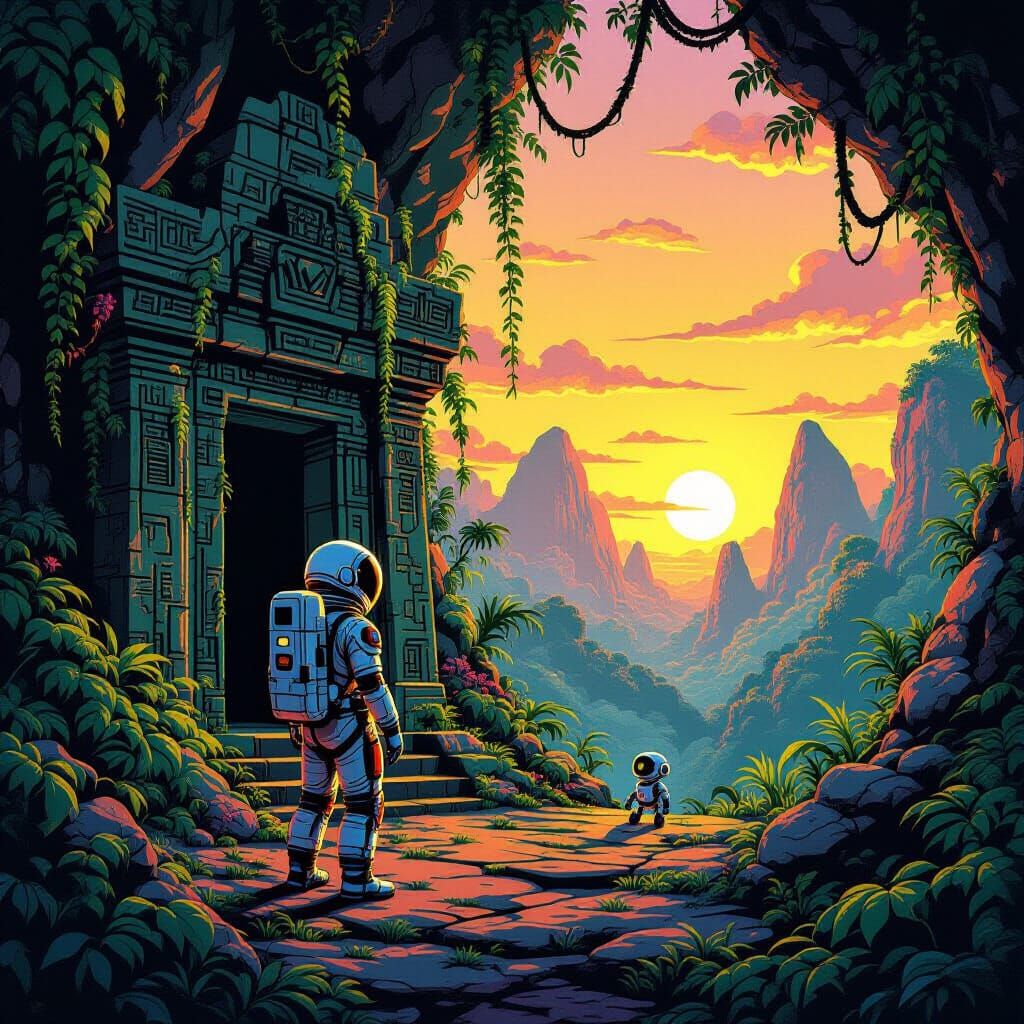 Astronaut Discovers Ancient Temple on Alien Planet