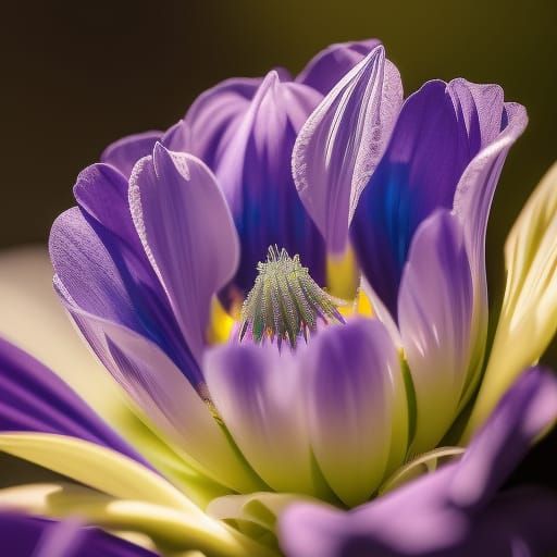 Hyperrealistic Iris Flower Portrait in Natural Sunlight