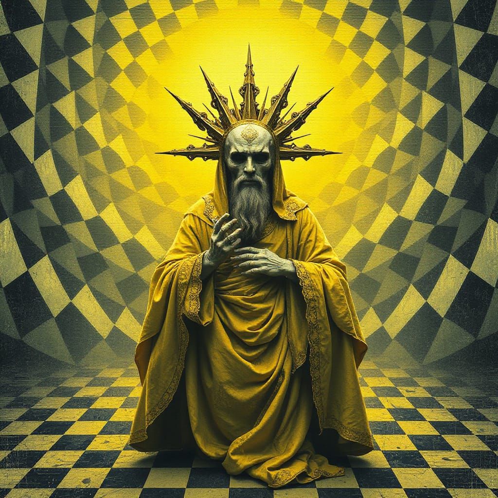 Trapped Godhead in Glitch Art Dreamscape