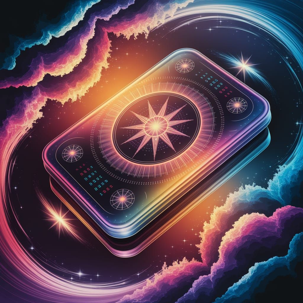 Surreal Cosmic Calendar Swirls with Vibrant Nebulae