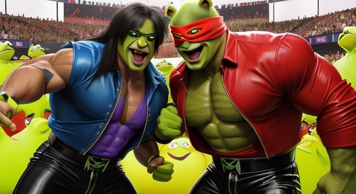 Kermit the Frog Hulk Hogan Hybrid Wrestler