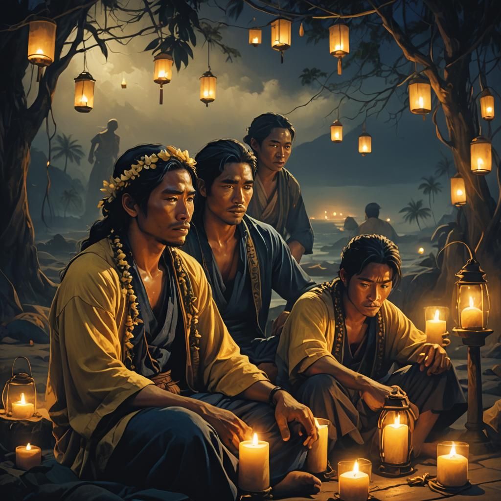 Despairing Leperous Couple in Dark Fantasy Art