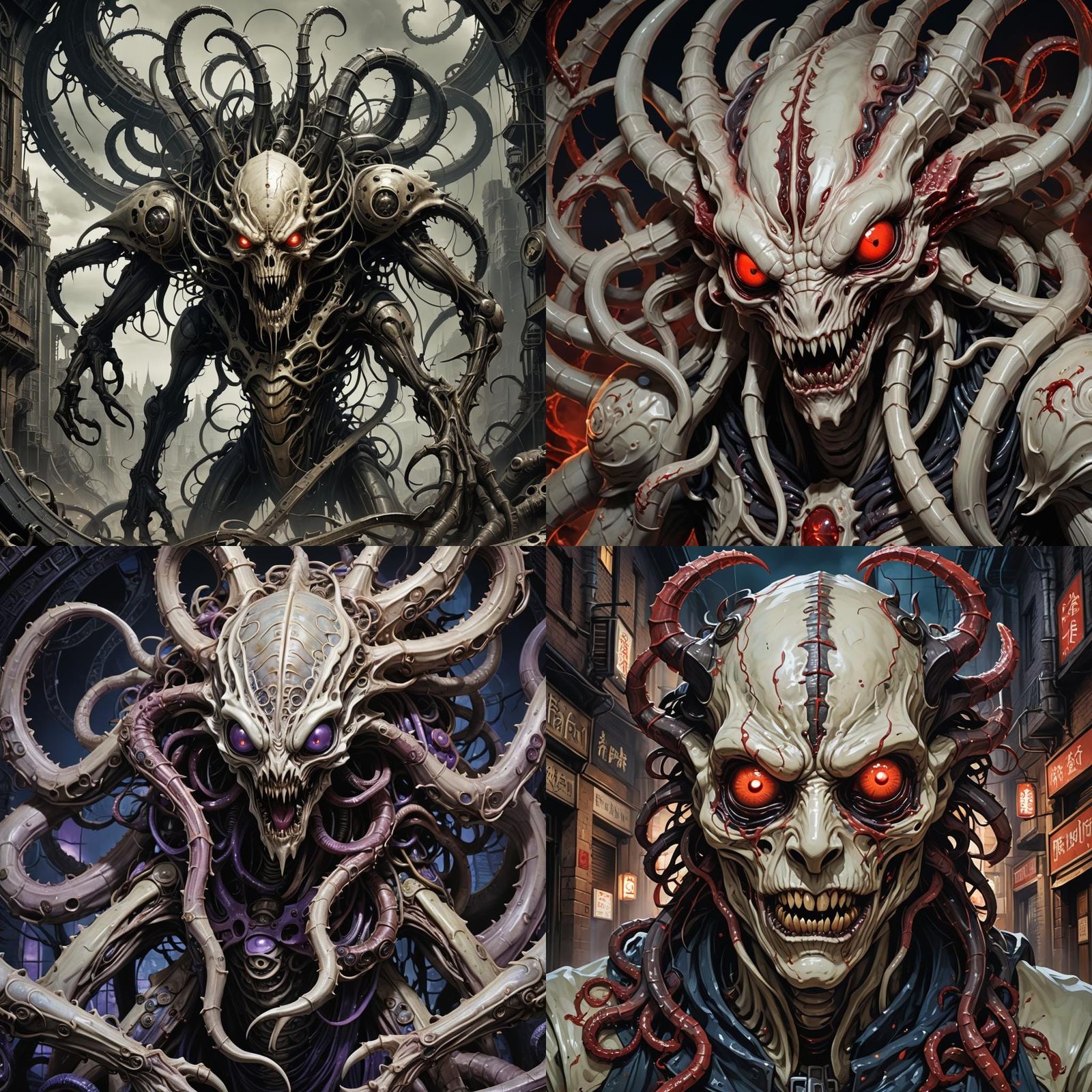 Demonic Porcelain Symbiote in Anime Style