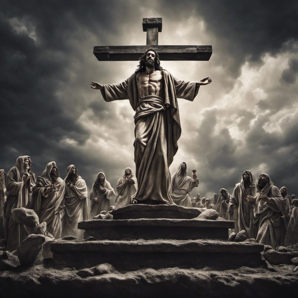 Jesus Christ Rises: Hyperrealistic Resurrection Scene