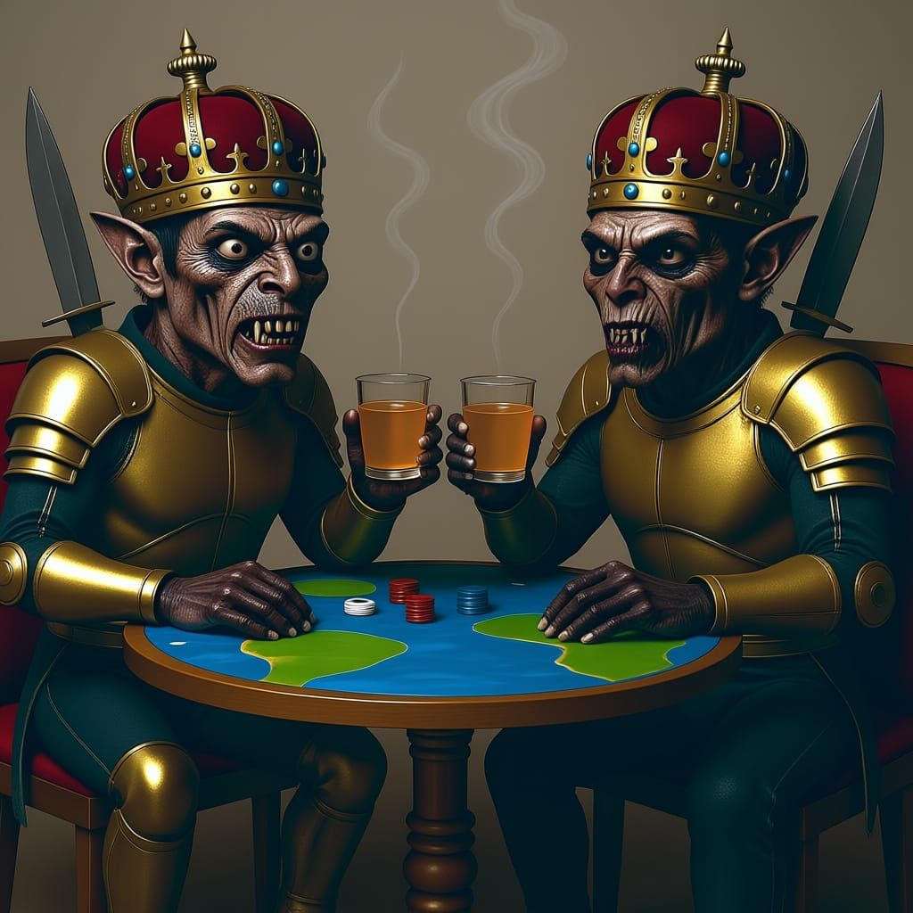 Drunken Lizards Play Dice on Highway Close Up