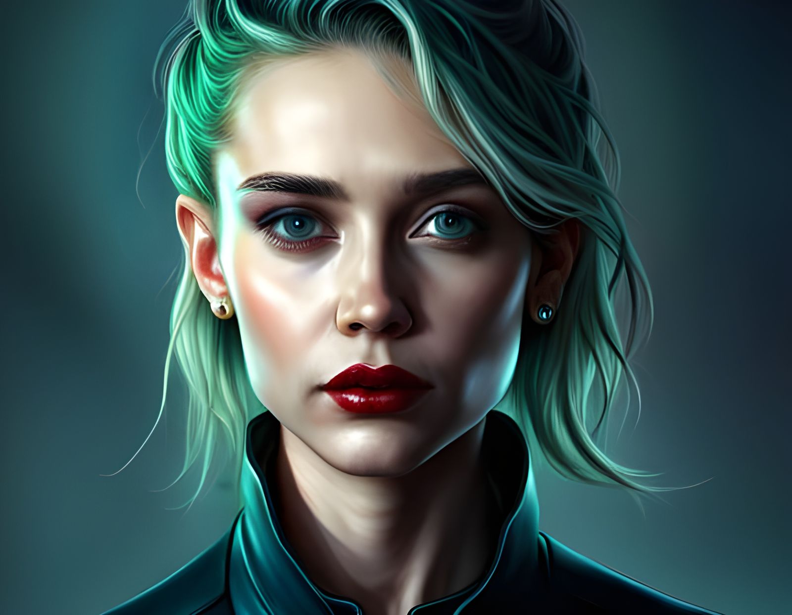 Hyperrealistic Alientech Portrait of Grimes in 8k