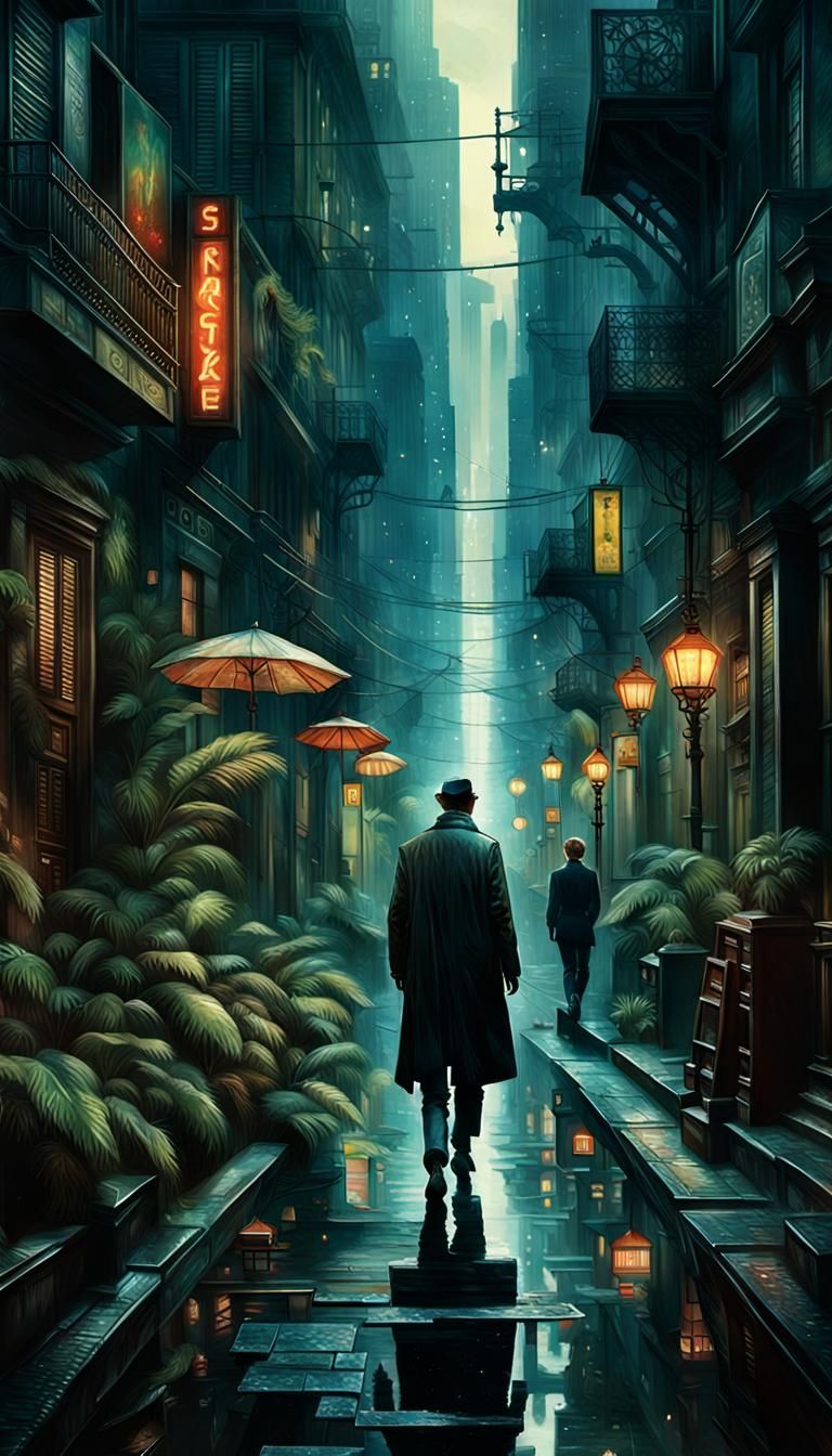 Blade Runner Summer Cityscape in Expressionist Style