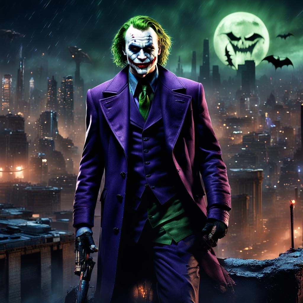 Joker's Evil Grin in Post-Apocalyptic City