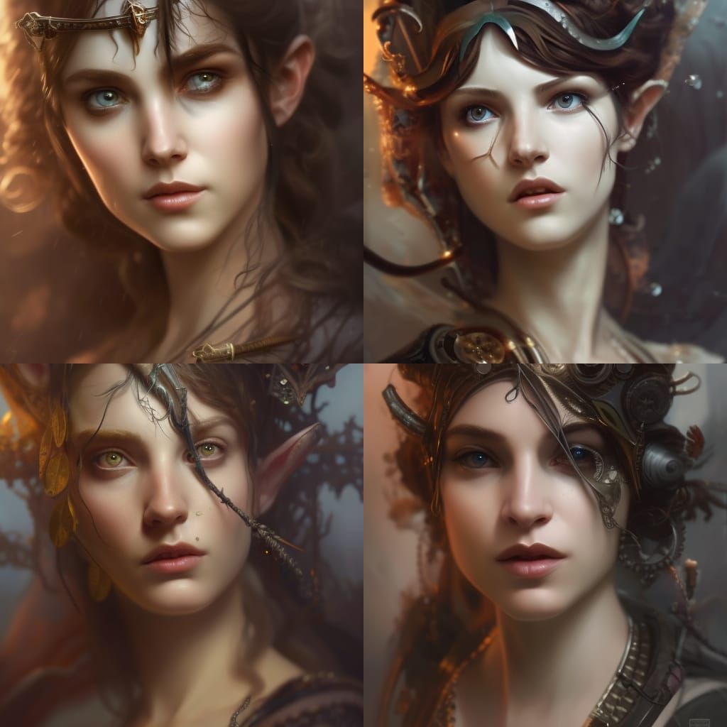 Steampunk Half-Elf Artificer Portrait in 8K