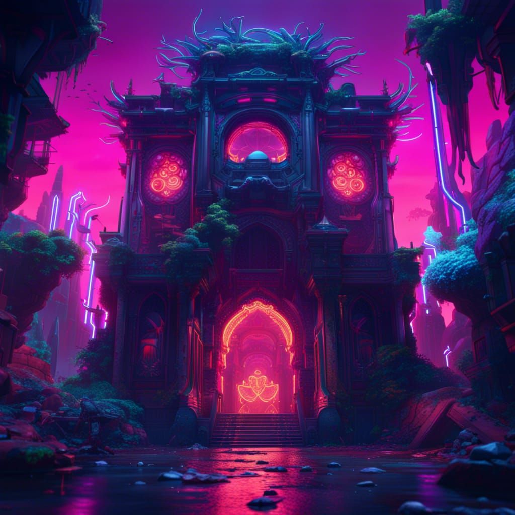 Fantastical Neon Concept Art in Deep Color