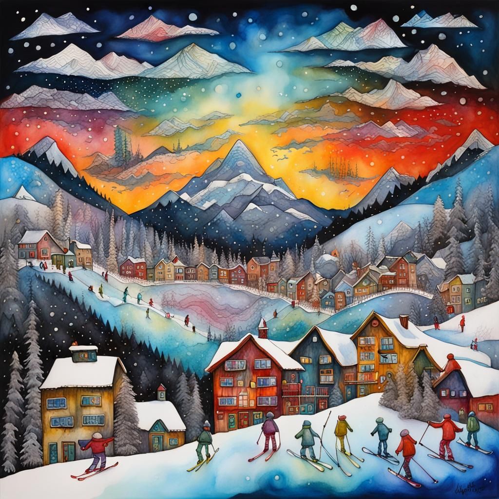 Surreal Skiing Fantasy in France