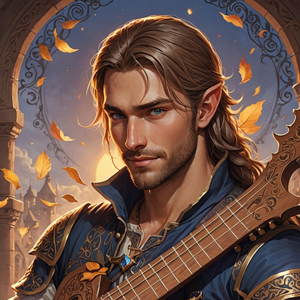 Captivating Half-Elf Bard with Lute